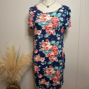 Tunic style navy dress